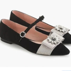 j crew velvet mary jane with jewels size 8​​​